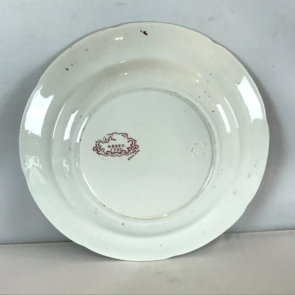 Antique George Jones Mid Victorian Abbey Red Transferware Staffordshire Plate - Picture 2 of 2